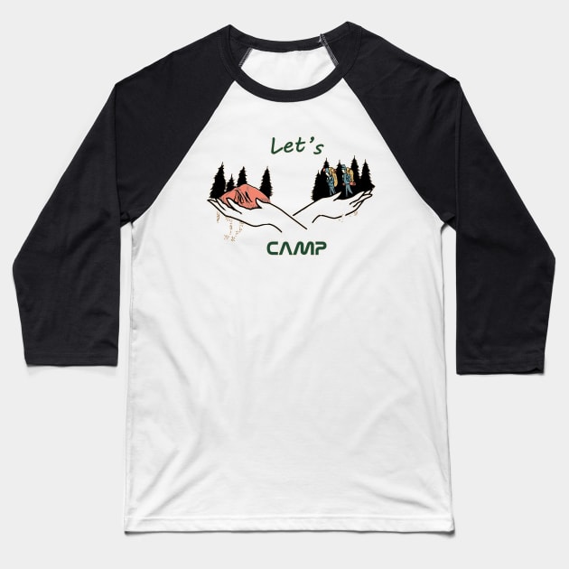 let's camp Baseball T-Shirt by stockiodsgn